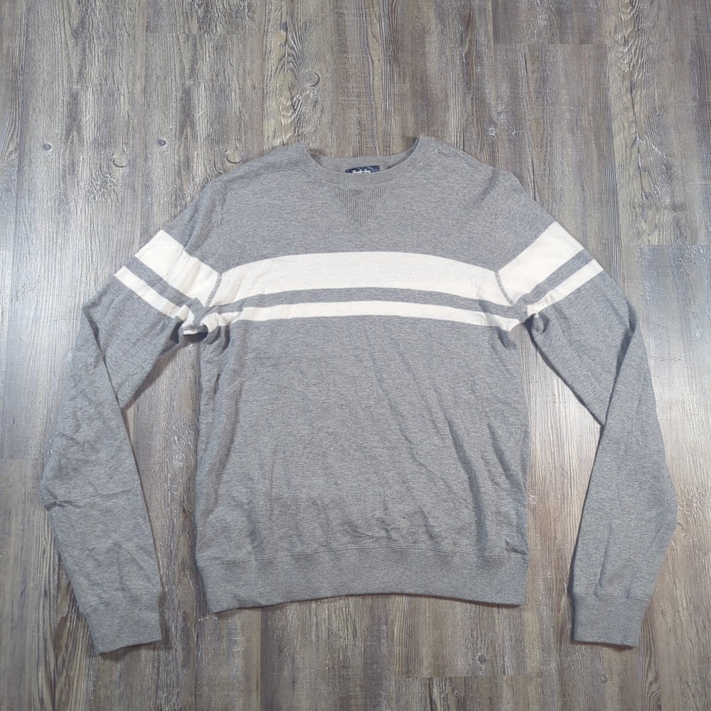 FootJoy x Todd Snyder Sweater Men's Small Grey White Striped Cashmere Blend